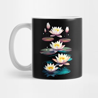 White water lilies magic night Mug